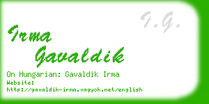 irma gavaldik business card